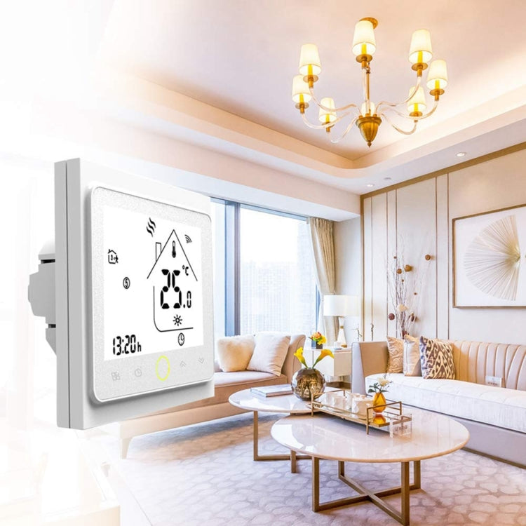 BHT-002GALW 3A Load Water Heating Type LCD Digital Heating Room Thermostat with Time Display, WiFi Control(White) - Indoor Thermometer by PMC Jewellery | Online Shopping South Africa | PMC Jewellery