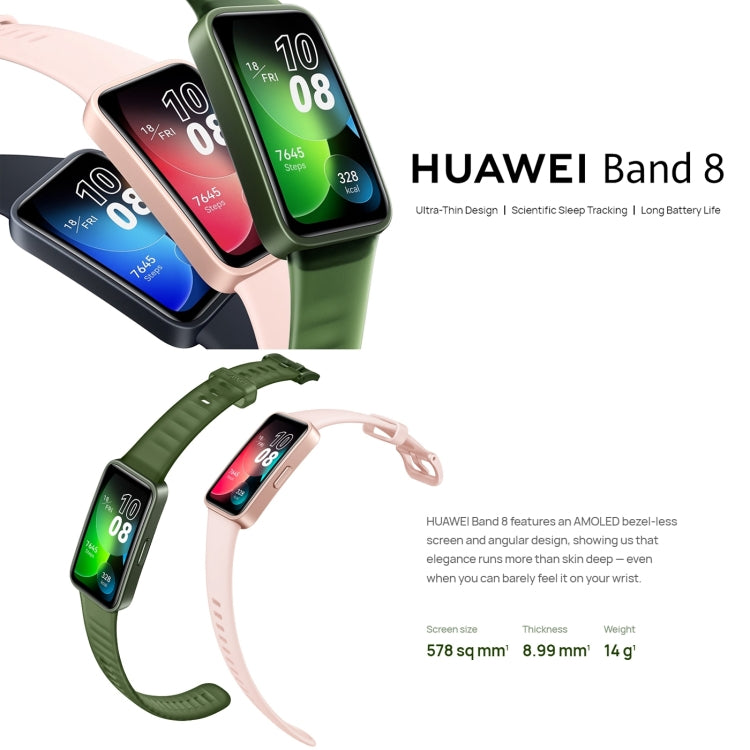 HUAWEI Band 8 NFC 1.47 inch AMOLED Smart Watch, Support Heart Rate / Blood Pressure / Blood Oxygen / Sleep Monitoring(Emerald) - Wearable Devices by Huawei | Online Shopping South Africa | PMC Jewellery | Buy Now Pay Later Mobicred