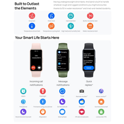 HUAWEI Band 8 NFC 1.47 inch AMOLED Smart Watch, Support Heart Rate / Blood Pressure / Blood Oxygen / Sleep Monitoring(Pink) - Wearable Devices by Huawei | Online Shopping South Africa | PMC Jewellery | Buy Now Pay Later Mobicred