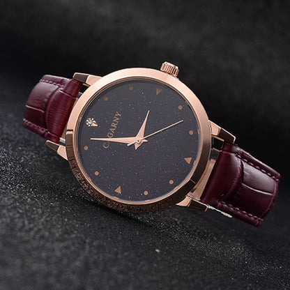 CAGARNY 6875 Round Dial Water Resistant Starry Sky Pattern Fashion Women Quartz Wrist Watch with Leather Band (Purple) - Leather Strap Watches by CAGARNY | Online Shopping South Africa | PMC Jewellery | Buy Now Pay Later Mobicred