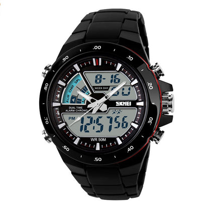 SKMEI 1016 Multifunctional Men Outdoor Sports Noctilucent Waterproof Double Digital Watch (Red + Black) - Sport Watches by SKMEI | Online Shopping South Africa | PMC Jewellery | Buy Now Pay Later Mobicred