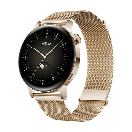 HUAWEI WATCH GT 3 Smart Watch 42mm Stainless Steel Wristband, 1.32 inch AMOLED Screen, Support Heart Rate Monitoring / GPS / 7-days Battery Life / NFC(Gold) - Wearable Devices by Huawei | Online Shopping South Africa | PMC Jewellery | Buy Now Pay Later Mobicred