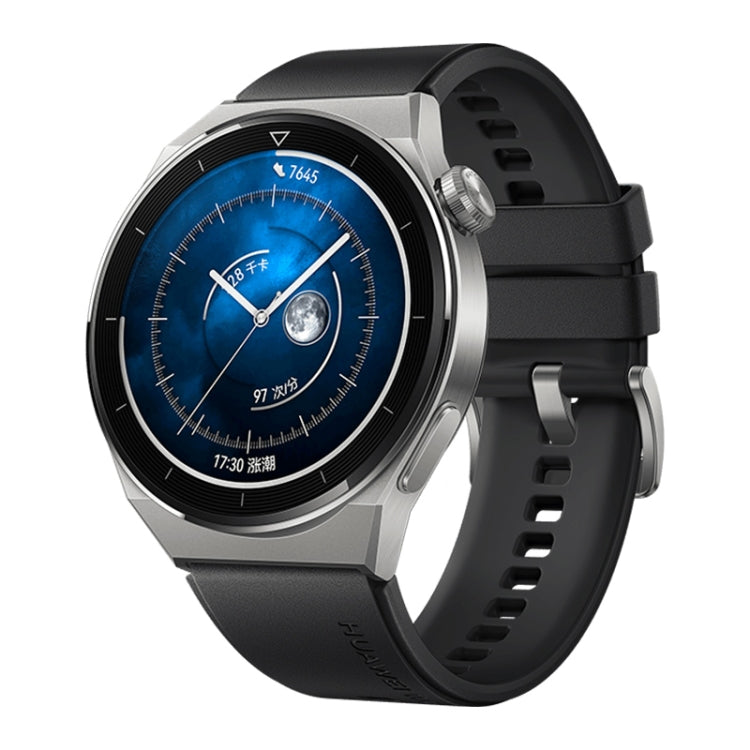 HUAWEI WATCH GT 3 Pro Titanium Smart Watch 46mm Rubber Wristband, 1.43 inch AMOLED Screen, Support ECG / GPS / 14-days Battery Life(Black) - Wearable Devices by Huawei | Online Shopping South Africa | PMC Jewellery | Buy Now Pay Later Mobicred