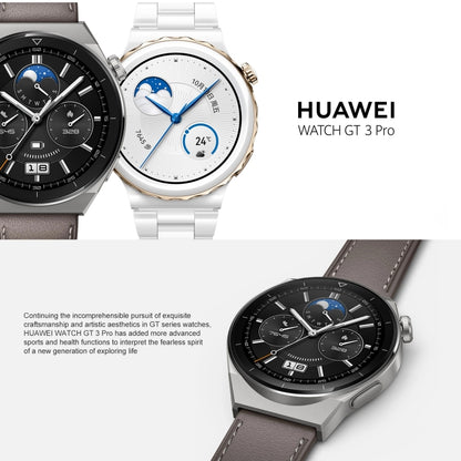 HUAWEI WATCH GT 3 Pro Titanium Smart Watch 46mm Rubber Wristband, 1.43 inch AMOLED Screen, Support ECG / GPS / 14-days Battery Life(Black) - Wearable Devices by Huawei | Online Shopping South Africa | PMC Jewellery | Buy Now Pay Later Mobicred