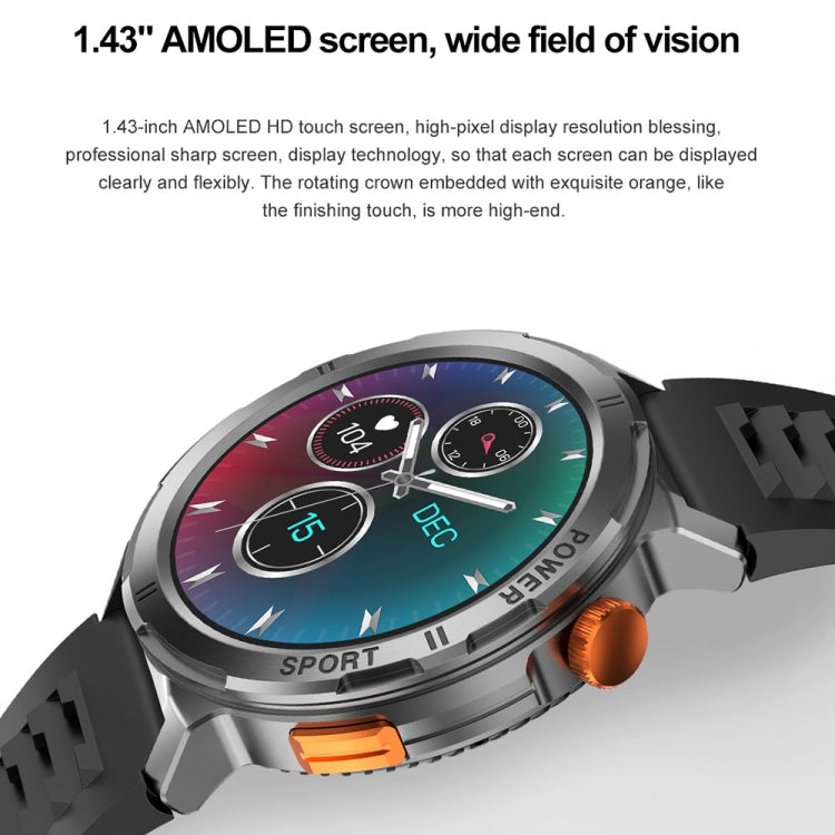 M52 1.43 inch Screen IP68 Water-resistant Smart Watch, Support Bluetooth Call / Heart Rate (Blue) - Smart Watches by PMC TechLife | Online Shopping South Africa | PMC TechLife | Buy Now Pay Later Mobicred