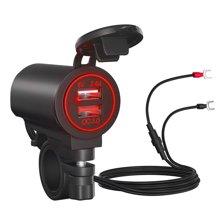 ZH-723F2 Car / Motorcycle QC3.0 Cell Phone Fast Charging Dual USB Car Charger(Red Light) - DIY Modified Charger by PMC Jewellery | Online Shopping South Africa | PMC Jewellery