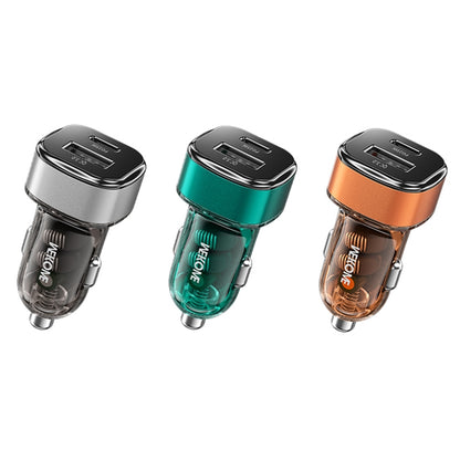 WK WP-C45 Vanguard Series Mecha Transparent USB+Type-C Fast Car Charger (Green) - Car Charger by WK | Online Shopping South Africa | PMC Jewellery