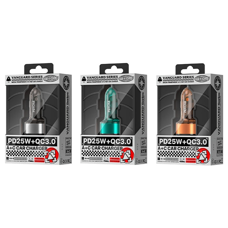 WK WP-C45 Vanguard Series Mecha Transparent USB+Type-C Fast Car Charger (Orange) - Car Charger by WK | Online Shopping South Africa | PMC Jewellery