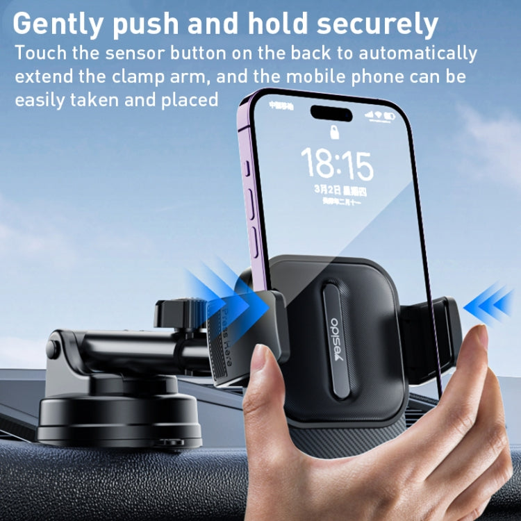 Yesido C174 Suction Cup Type Telescopic Car Phone Holder (Black) - Car Holders by Yesido | Online Shopping South Africa | PMC TechLife