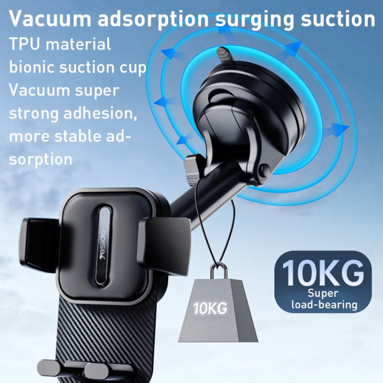 Yesido C174 Suction Cup Type Telescopic Car Phone Holder (Black) - Car Holders by Yesido | Online Shopping South Africa | PMC TechLife