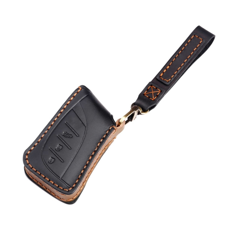 For Lexus 3-button Hallmo Car Cowhide Leather Key Protective Cover Key Case(Brown) - free shipping - PMC TechLife - Order now!
