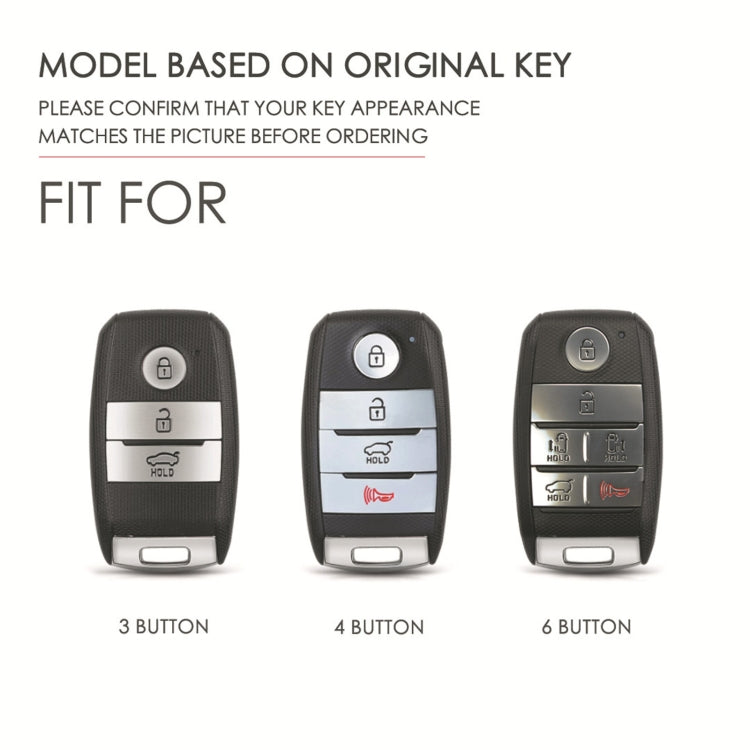 For Kia C133 4-button Hallmo Car Cowhide Leather Key Protective Cover Key Case(Brown) - Car Key Cases by Hallmo | Online Shopping South Africa | PMC TechLife | Buy Now Pay Later Mobicred