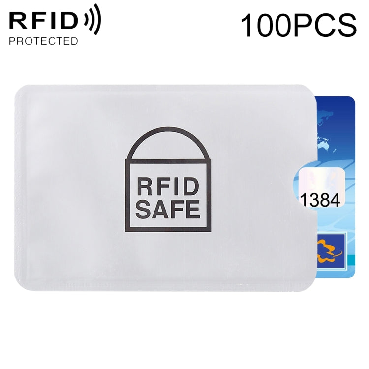 100pcs Aluminum Foil Anti Theft RFID Blocking Sleeve Card Protector, Size: 9.1*6.3cm - free shipping - PMC TechLife - Order now!