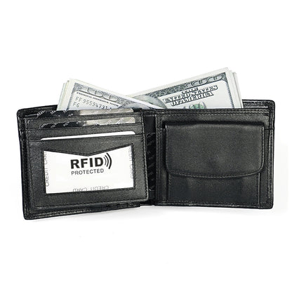 8020 Horizontal Retro Crazy Horse Texture Leather Anti-magnetic RFID Wallet Clutch Bag for Men, with Card Slots(Black) - Antimagnetic RFID Package by PMC Jewellery | Online Shopping South Africa | PMC Jewellery | Buy Now Pay Later Mobicred