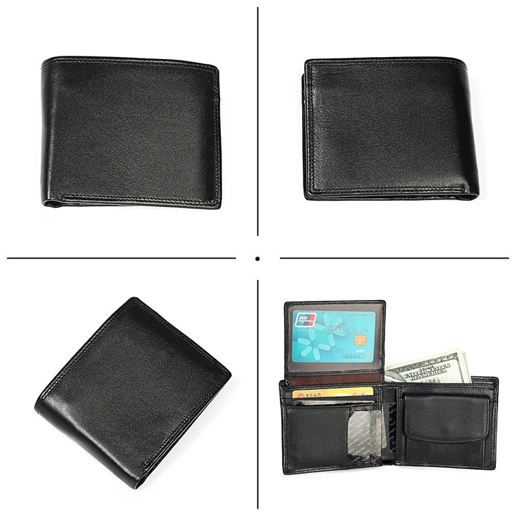 8020 Horizontal Retro Crazy Horse Texture Leather Anti-magnetic RFID Wallet Clutch Bag for Men, with Card Slots(Black) - Antimagnetic RFID Package by PMC Jewellery | Online Shopping South Africa | PMC Jewellery | Buy Now Pay Later Mobicred