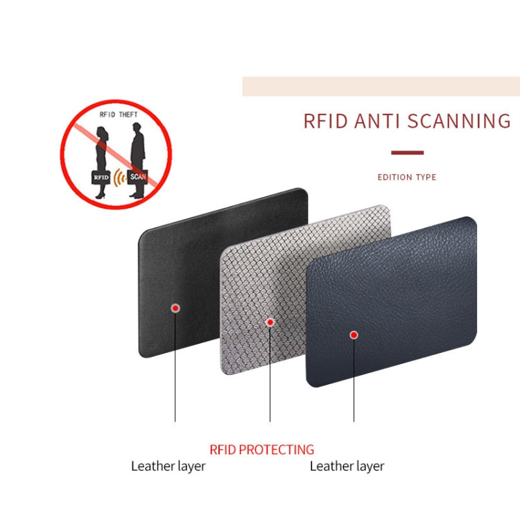 Two-Layer Cowhide Leather Organ Card Holder Multiple-Card RFID Anti-Theft Wallet Bag(Baby Blue) - free shipping - PMC TechLife - Order now!