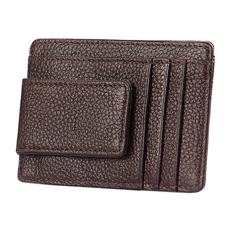 Cowhide Leather Solid Color Card Holder Wallet RFID Blocking Card Bag Protect Case with 3 Card Slots & Photo Frame, Size: 110*77*4mm(Coffee) - Antimagnetic RFID Package by PMC TechLife | Online Shopping South Africa | PMC TechLife | Buy Now Pay Later Mobicred