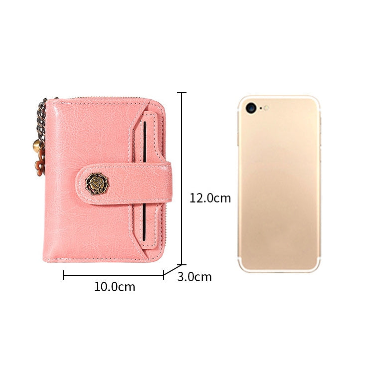 3522 Short Anti-magnetic RFID Wallet Multi-function Wallet for Ladies, with Card Slots(Pink) - Antimagnetic RFID Package by PMC Jewellery | Online Shopping South Africa | PMC Jewellery | Buy Now Pay Later Mobicred