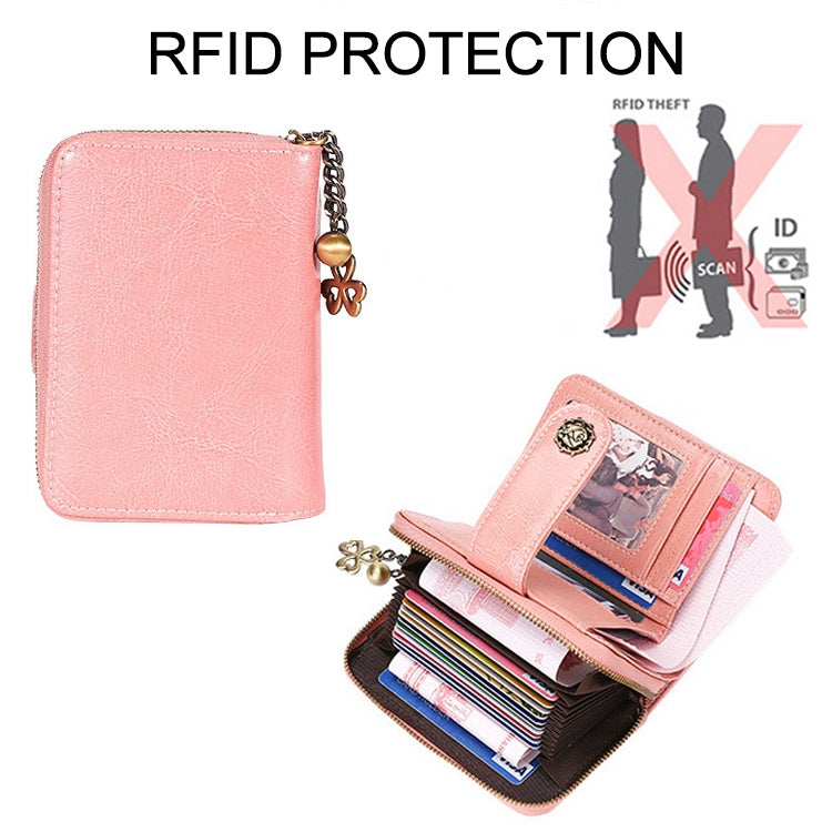 3522 Short Anti-magnetic RFID Wallet Multi-function Wallet for Ladies, with Card Slots(Pink) - Antimagnetic RFID Package by PMC Jewellery | Online Shopping South Africa | PMC Jewellery | Buy Now Pay Later Mobicred