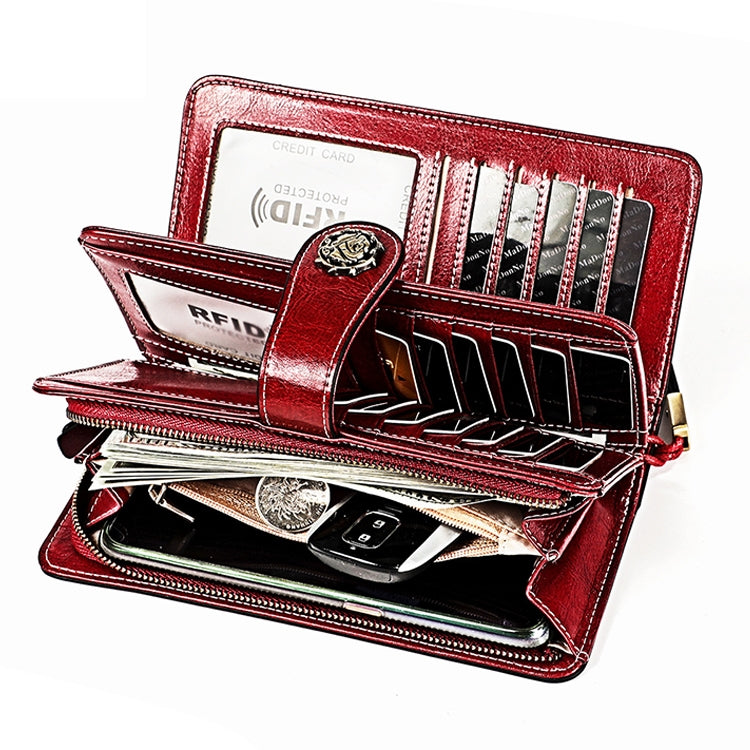 3555 Large Capacity Long Multi-function Anti-magnetic RFID Wallet Clutch for Ladies with Card Slots (Pink) - Antimagnetic RFID Package by PMC TechLife | Online Shopping South Africa | PMC TechLife | Buy Now Pay Later Mobicred