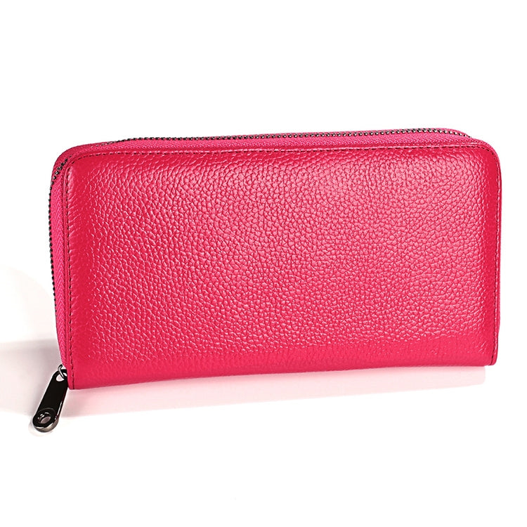 KB196 Top-grain Leather Large Capacity Multi-function 36-Bit Anti-magnetic RFID Organ Card Package Wallet(Rose Red) - Antimagnetic RFID Package by PMC TechLife | Online Shopping South Africa | PMC TechLife | Buy Now Pay Later Mobicred