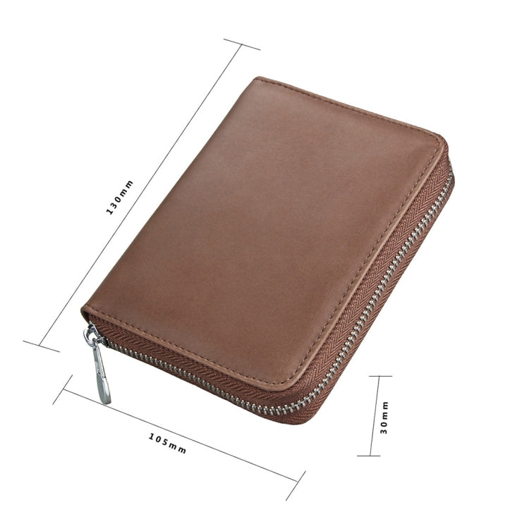 Antimagnetic RFID Multi-functional Genuine Leather Card Package(Coffee) - Antimagnetic RFID Package by PMC Jewellery | Online Shopping South Africa | PMC Jewellery | Buy Now Pay Later Mobicred