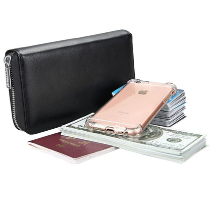 Antimagnetic RFID Large Capacity Long Style Genuine Leather Passport Package / Multifunctional and Many Card Slots Card Package(Black) - Antimagnetic RFID Package by PMC Jewellery | Online Shopping South Africa | PMC Jewellery | Buy Now Pay Later Mobicred