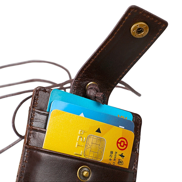 KB153 Antimagnetic RFID Leather Card Holder ID Card Badge with Lanyard(Coffee) - Antimagnetic RFID Package by PMC TechLife | Online Shopping South Africa | PMC TechLife | Buy Now Pay Later Mobicred