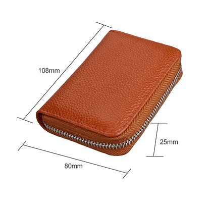 KB205 Antimagnetic RFID Litchi Texture Leather Zipper Large-capacity Card Holder Wallet(Brown) - Antimagnetic RFID Package by PMC Jewellery | Online Shopping South Africa | PMC Jewellery | Buy Now Pay Later Mobicred