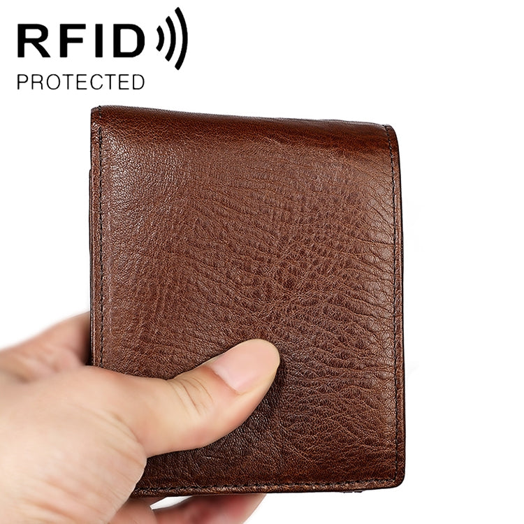 8018 Antimagnetic RFID Retro Fashion Crazy Horse Texture Leather Wallet for Men and Women - Antimagnetic RFID Package by PMC Jewellery | Online Shopping South Africa | PMC Jewellery | Buy Now Pay Later Mobicred