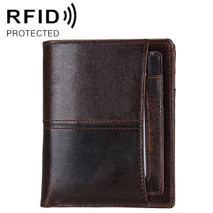 8232 Antimagnetic RFID Men Oil Wax Leather Wallet with Detachable Card Holder - Antimagnetic RFID Package by PMC Jewellery | Online Shopping South Africa | PMC Jewellery | Buy Now Pay Later Mobicred