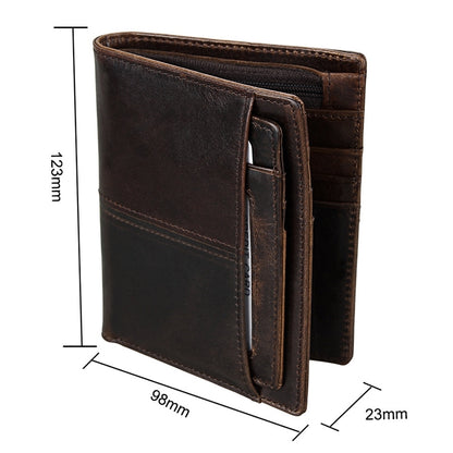 8232 Antimagnetic RFID Men Oil Wax Leather Wallet with Detachable Card Holder - Antimagnetic RFID Package by PMC Jewellery | Online Shopping South Africa | PMC Jewellery | Buy Now Pay Later Mobicred