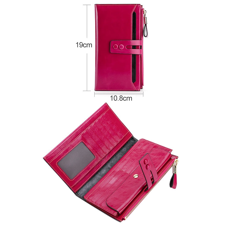 8239 Antimagnetic RFID Multi-function Leather Lady Wallet Large-capacity Purse with Detachable Card Holder(Rose Red) - free shipping - PMC TechLife - Order now!
