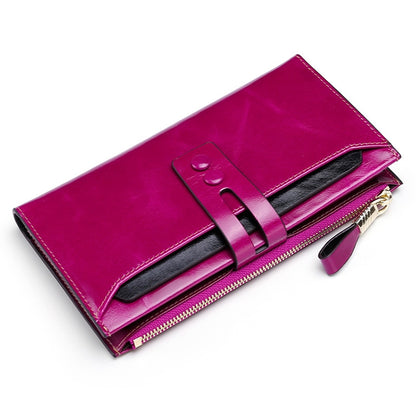 8239 Antimagnetic RFID Multi-function Leather Lady Wallet Large-capacity Purse with Detachable Card Holder (Rose Purple) - Antimagnetic RFID Package by PMC Jewellery | Online Shopping South Africa | PMC Jewellery | Buy Now Pay Later Mobicred