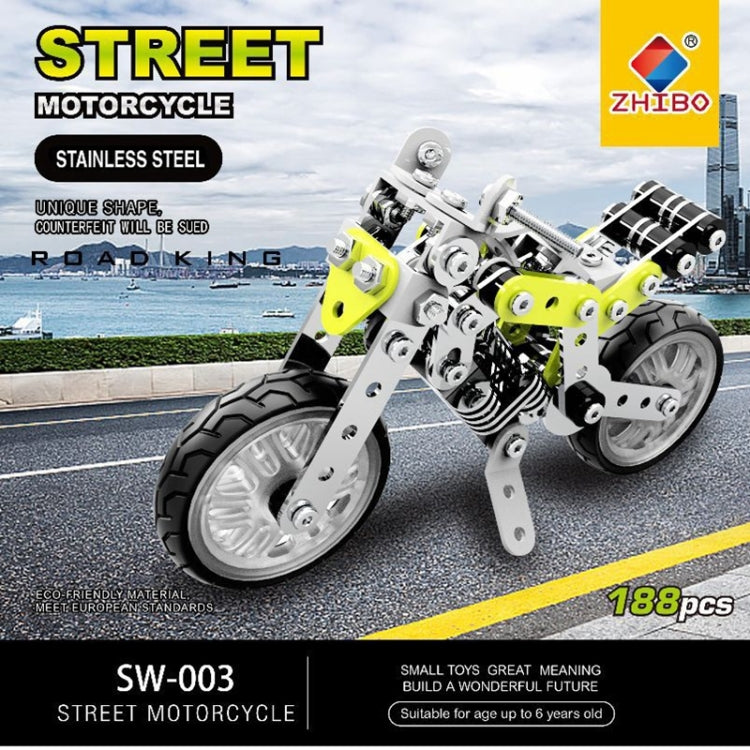 MoFun SW-003 188 PCS DIY Stainless Steel Street Motorcycle Assembling Blocks - Building Blocks by MoFun | Online Shopping South Africa | PMC Jewellery | Buy Now Pay Later Mobicred