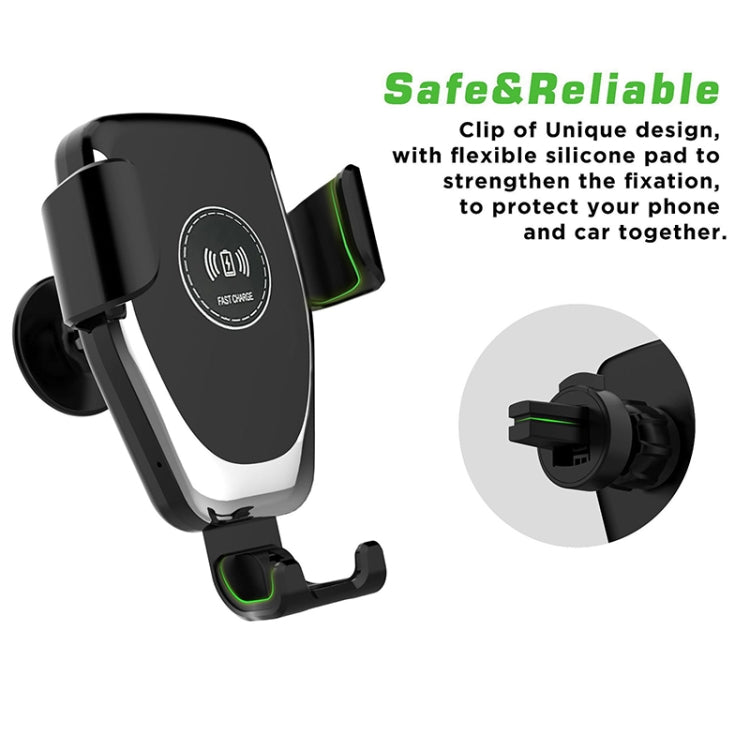 Car Air Outlet Bracket Wireless Charger Qi Standard Wireless Charger(Black) - Wireless Charger Holders by PMC Jewellery | Online Shopping South Africa | PMC Jewellery