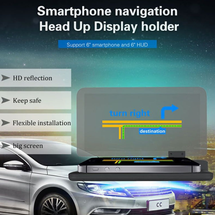 H6 Multi-function Car Smartphone Navigation Head Up Display Holder for 6 Inch Smartphone - Car Holders by PMC Jewellery | Online Shopping South Africa | PMC Jewellery