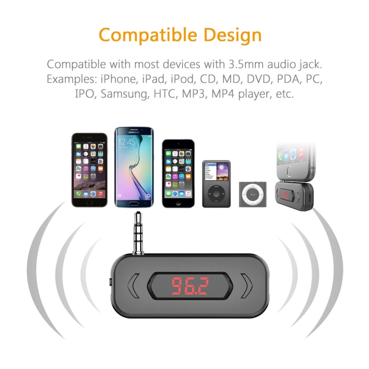 Doosl DSER116 Multifunctional Car FM Transmitter Wireless Music Receiver with 3.5mm Jack & LCD Display, Support Hands-free Call(Black) - Bluetooth Car Kits by DOOSL | Online Shopping South Africa | PMC Jewellery | Buy Now Pay Later Mobicred