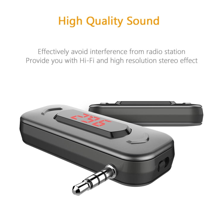 Doosl DSER116 Multifunctional Car FM Transmitter Wireless Music Receiver with 3.5mm Jack & LCD Display, Support Hands-free Call(Black) - Bluetooth Car Kits by DOOSL | Online Shopping South Africa | PMC Jewellery | Buy Now Pay Later Mobicred