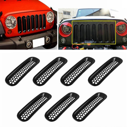 7 PCS Car Front Racing Front Grille Grid Insect Net for Jeep Wrangler JK 2007-2017 - Others by PMC Jewellery | Online Shopping South Africa | PMC Jewellery