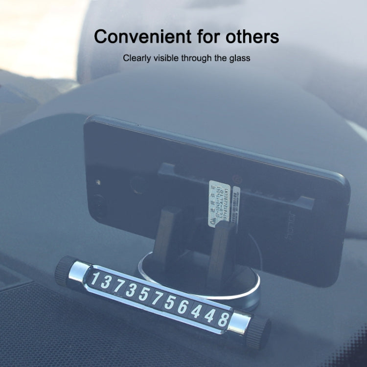 Multi-function Car Instrument Panel Mobile Phone Holder Temporary Parking Card(Silver) - Car Holders by PMC TechLife | Online Shopping South Africa | PMC TechLife