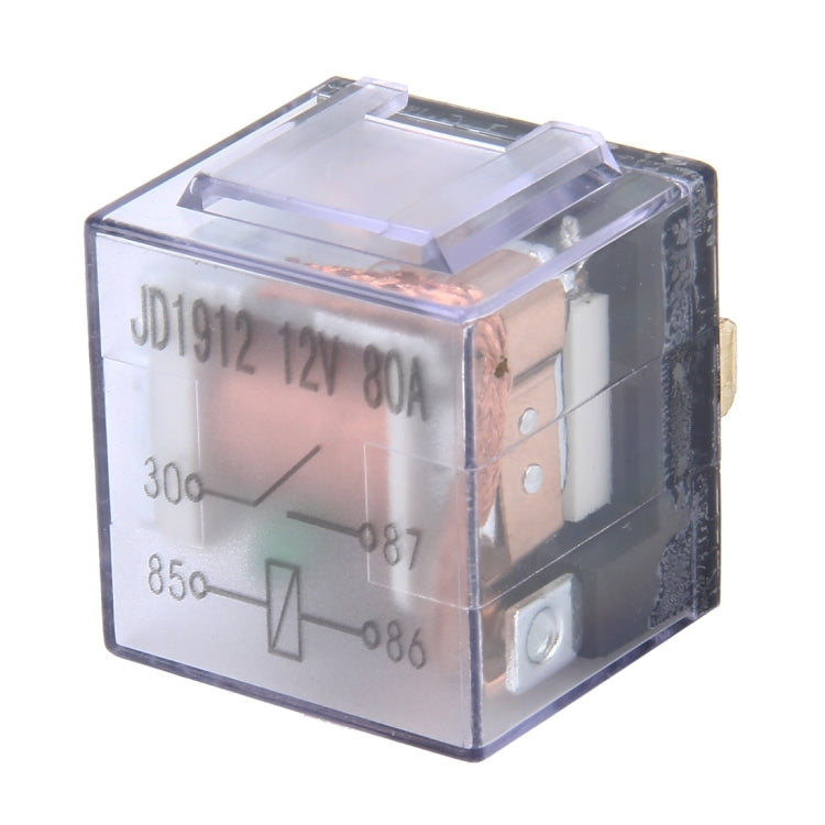 10 PCS JD-1912 80 AMP 12V Waterproof Car Auto Four Plugs Relay with Warning Light - Relays by PMC Jewellery | Online Shopping South Africa | PMC Jewellery