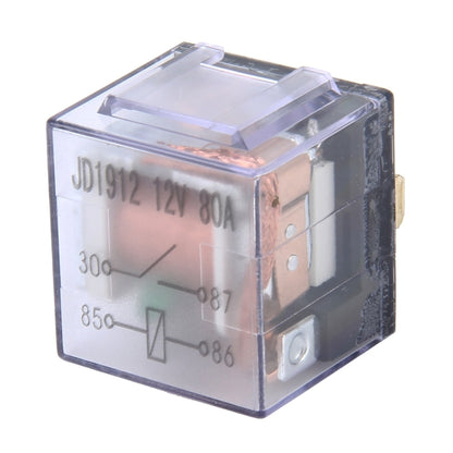 10 PCS JD-1912 80 AMP 12V Waterproof Car Auto Four Plugs Relay with Warning Light - Relays by PMC Jewellery | Online Shopping South Africa | PMC Jewellery