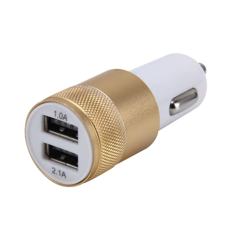 10 PCS Car Auto 5V Dual USB 2.1A/1A Cigarette Lighter Adapter for Most Phones(Gold) - Car Charger by PMC Jewellery | Online Shopping South Africa | PMC Jewellery