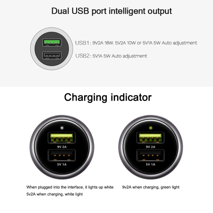 Original Huawei CP31 18W Max Dual USB Port Fast Charging Car Charger (Grey) - Car Charger by Huawei | Online Shopping South Africa | PMC Jewellery | Buy Now Pay Later Mobicred