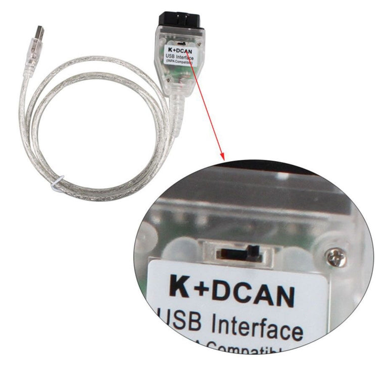 INPA K+CAN with Switch USB Interface Cable for BMW(White） - Cables & Connectors by PMC TechLife | Online Shopping South Africa | PMC TechLife | Buy Now Pay Later Mobicred