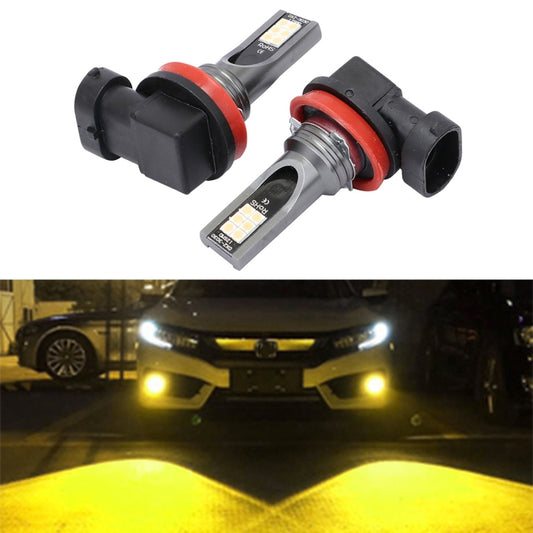 2 PCS H11 / H8 DC12V-24V / 12W / 3000K / 800LM 12LEDs SMD-3030 Car LED Fog Light (Yellow Light) - Fog / Driving Lights by PMC Jewellery | Online Shopping South Africa | PMC Jewellery