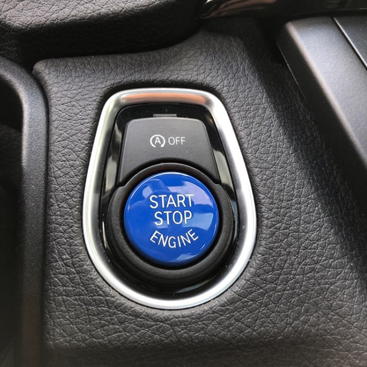 Car Engine Start Key Push Button Cover for BMW G / F Chassis,  with Start and Stop (Blue) - Decoration Rings by PMC Jewellery | Online Shopping South Africa | PMC Jewellery