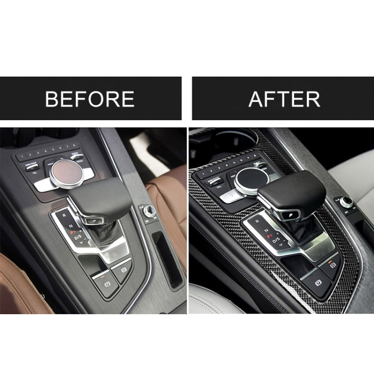 Car Carbon Fiber Gear Position Panel Decorative Sticker for Audi 2017-2018 A4L / 2017-2018 A5 / 2016-2017 A4 B9, Left Drive - Car Interior Mouldings by PMC TechLife | Online Shopping South Africa | PMC TechLife