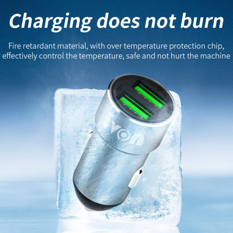 IVON CC38 2.4A Dual USB Car Charger + 1m USB to 8 Pin Fast Charge Data Cable Set - Car Charger by IVON | Online Shopping South Africa | PMC TechLife | Buy Now Pay Later Mobicred
